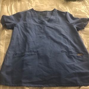 Figs Ceil Blue Scrub Top Size Small